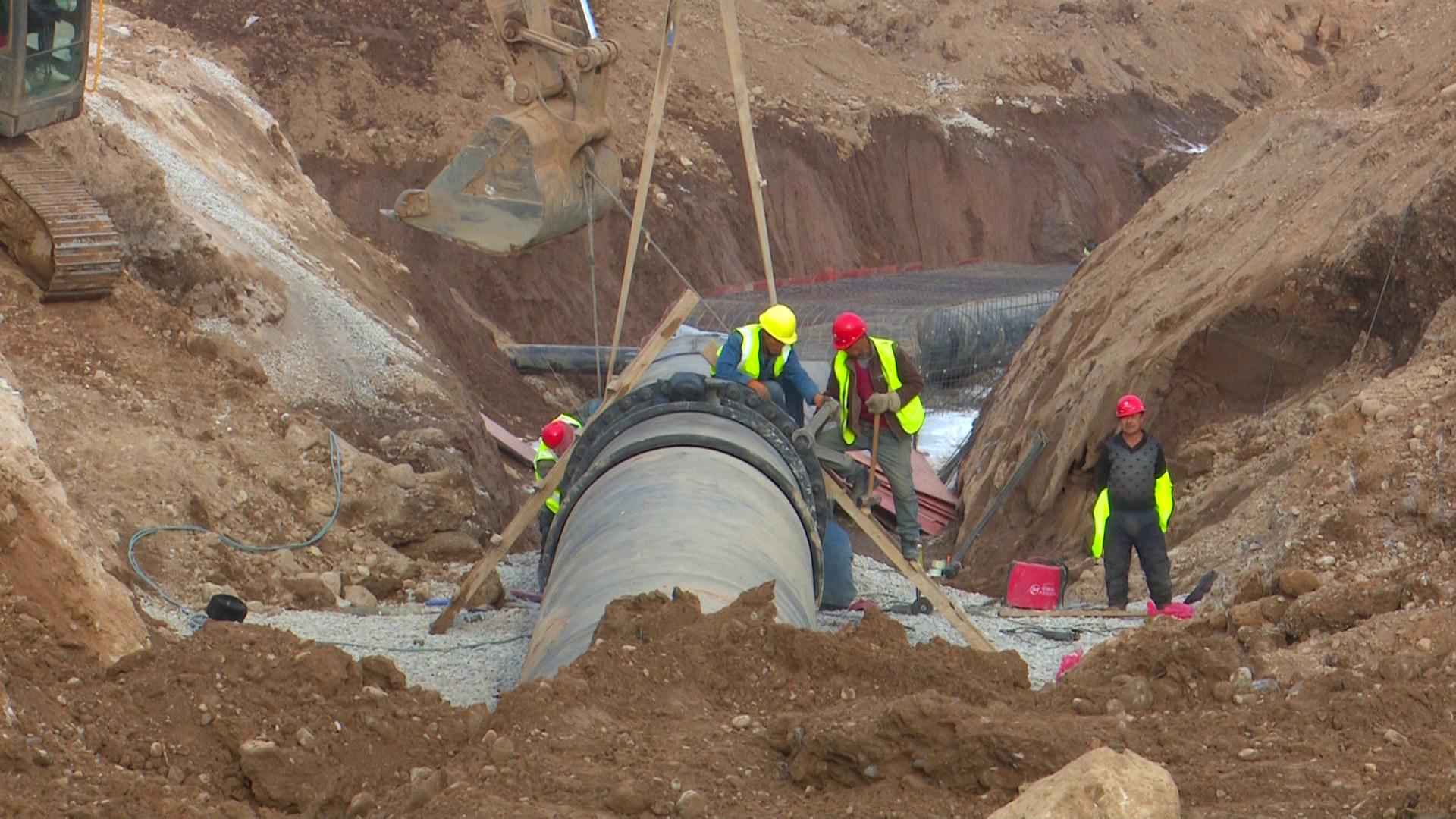 太原热浸塑钢管涂塑钢管 阳曲县中社河河道综合治理工程：全力以赴保工期 为太忻一体化经济区建设作贡献