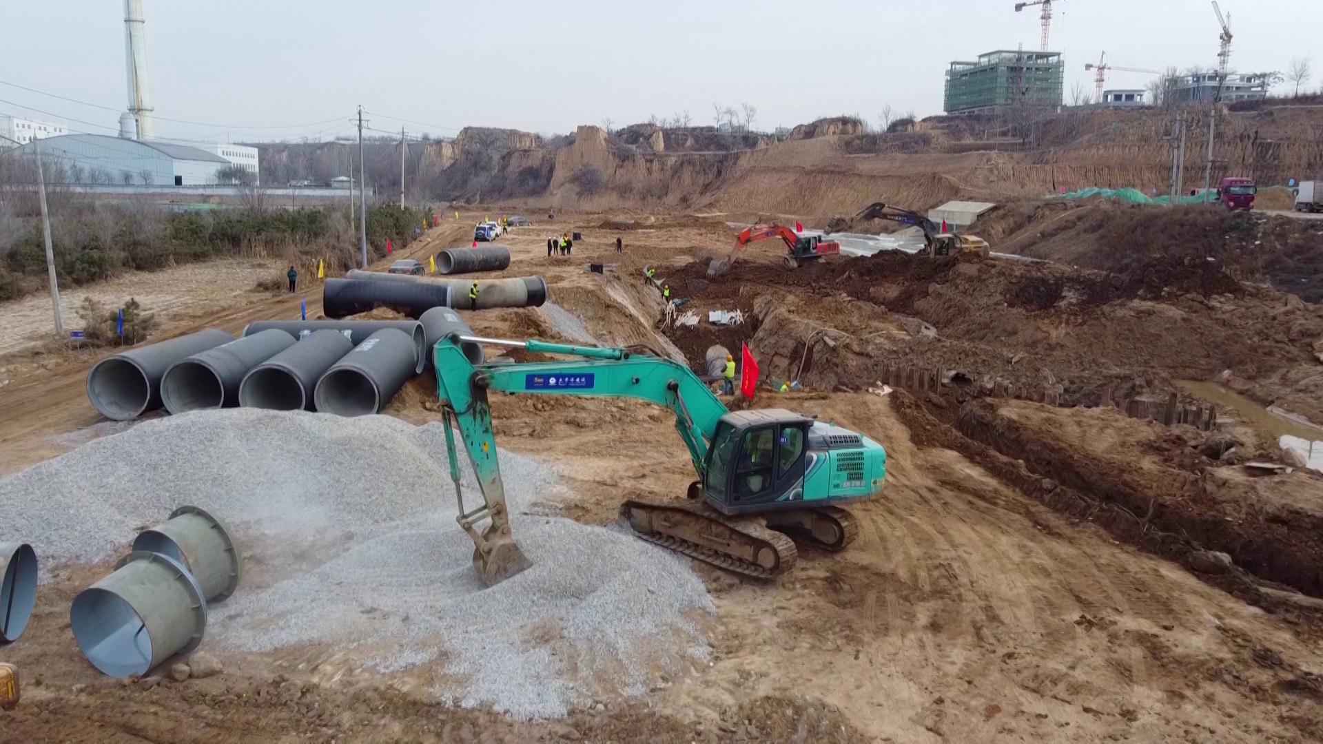 太原热浸涂塑钢管销售 阳曲县中社河河道综合治理工程：全力以赴保工期 为太忻一体化经济区建设作贡献